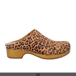 Dansko Brenda Suede Leopard Clogs